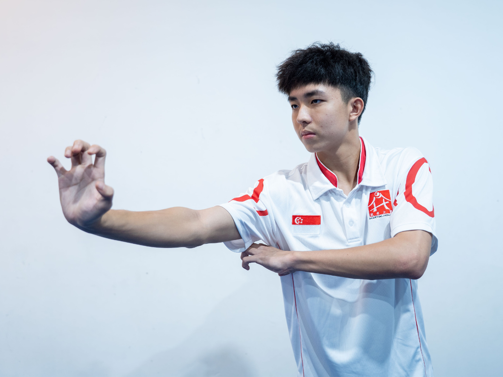 Competitive Wushu athlete training at Martial House