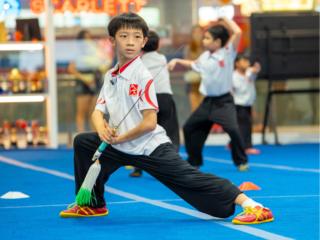 Student practising Intermediate Wushu at Martial House