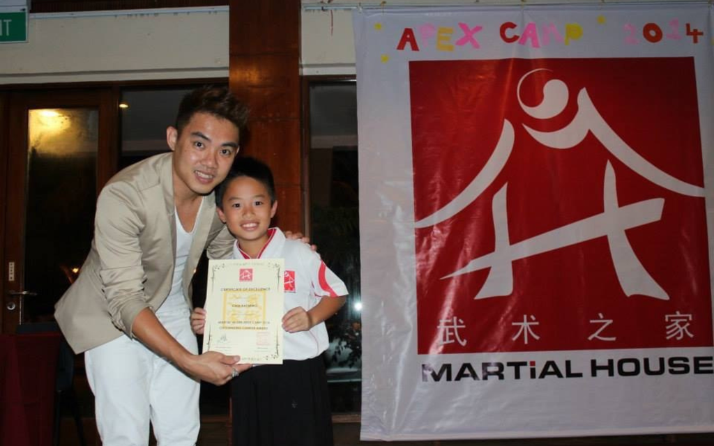 Kai Ming with Managing Director Leo Wen Yeow at Martial House APEX Camp 2014