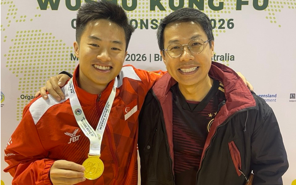 Chia Kai Ming representing Singapore in Wushu