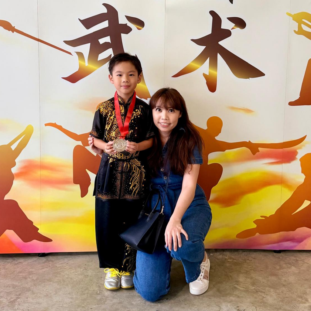 Janson and his mother at the National School Games