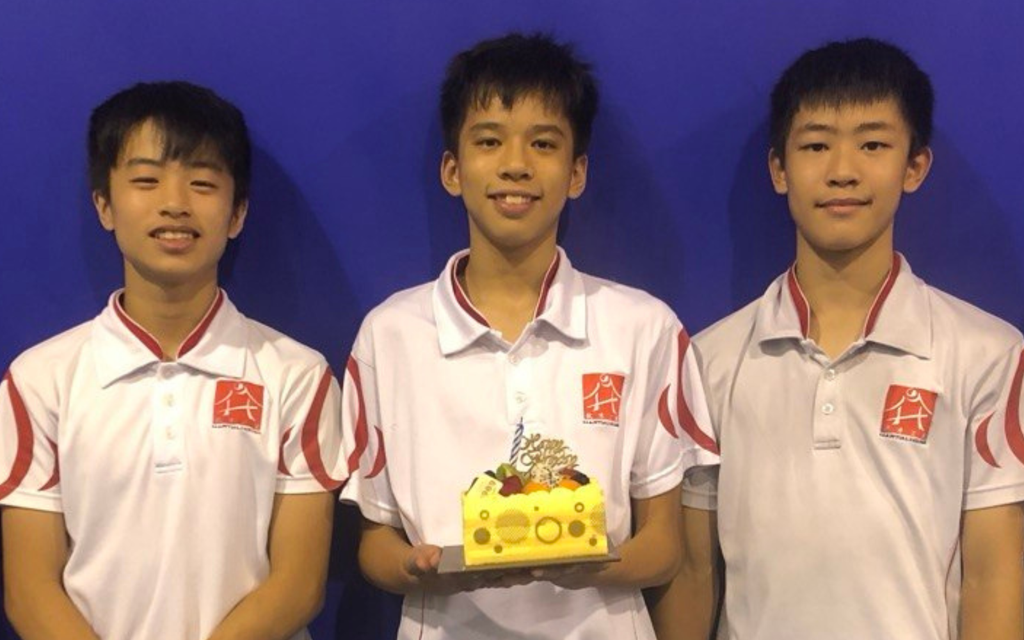 Koh Le Bon celebrating his birthday with his teammates Chia Kai Ming & Eason Low