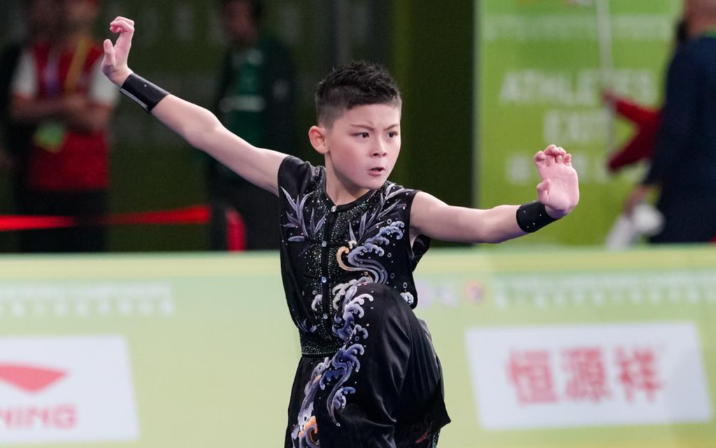 Randall Lim representing Singapore at the 10th World Junior Wushu Championships 