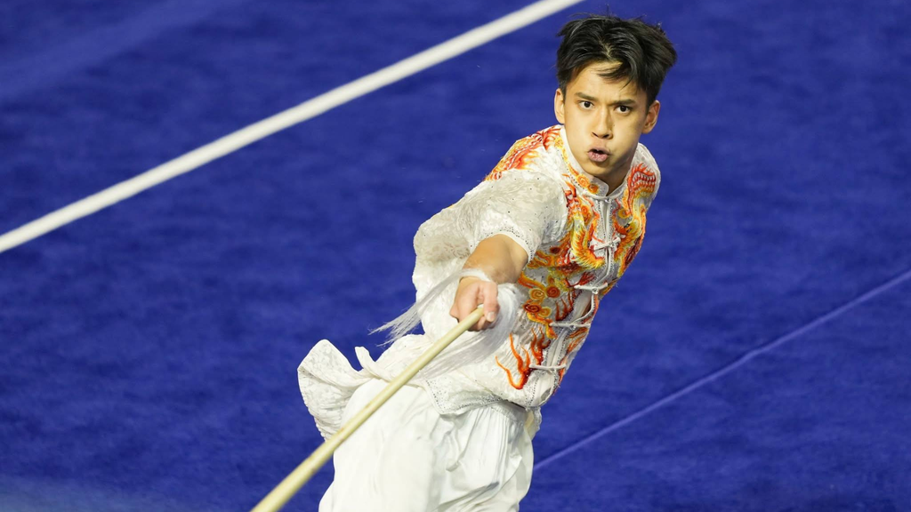Koh Le Bon representing Singapore in Wushu