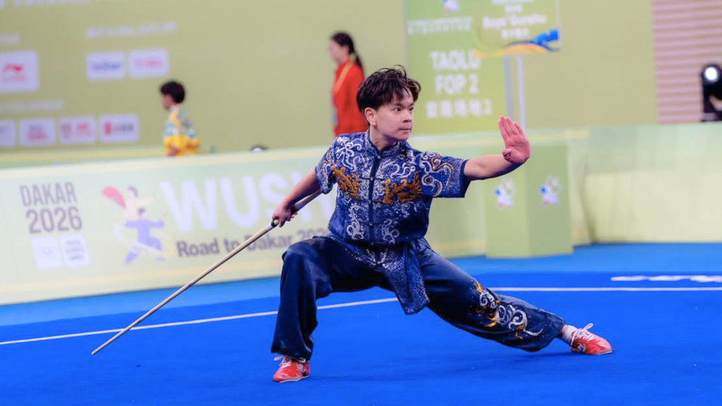 Lucas competing at the 10th World Junior Wushu Championships 2026