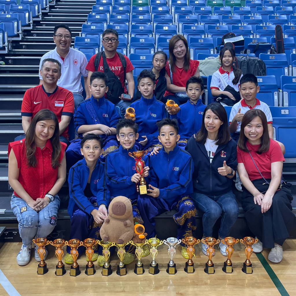 Red Swastika School Wushu team at the National School Games Wushu Championships 2025