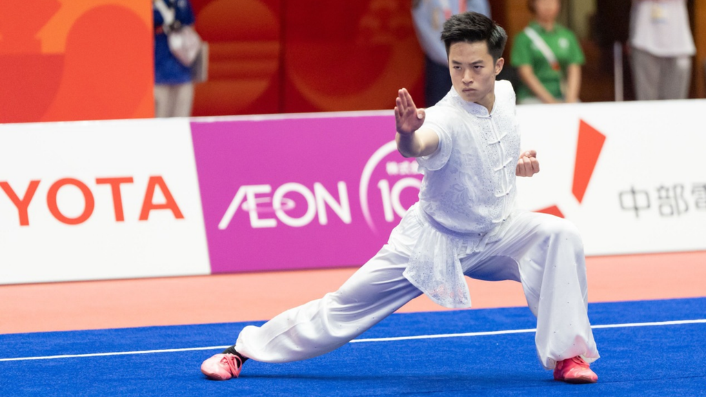 Chia Kai Ming representing Singapore in Men’s Changquan at the Aichi-Nagoya Asian Games 2026